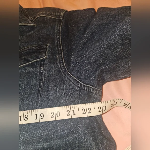 Denim Button-Down Ruffle Hem Dress - Blue - Picture 3 of 5